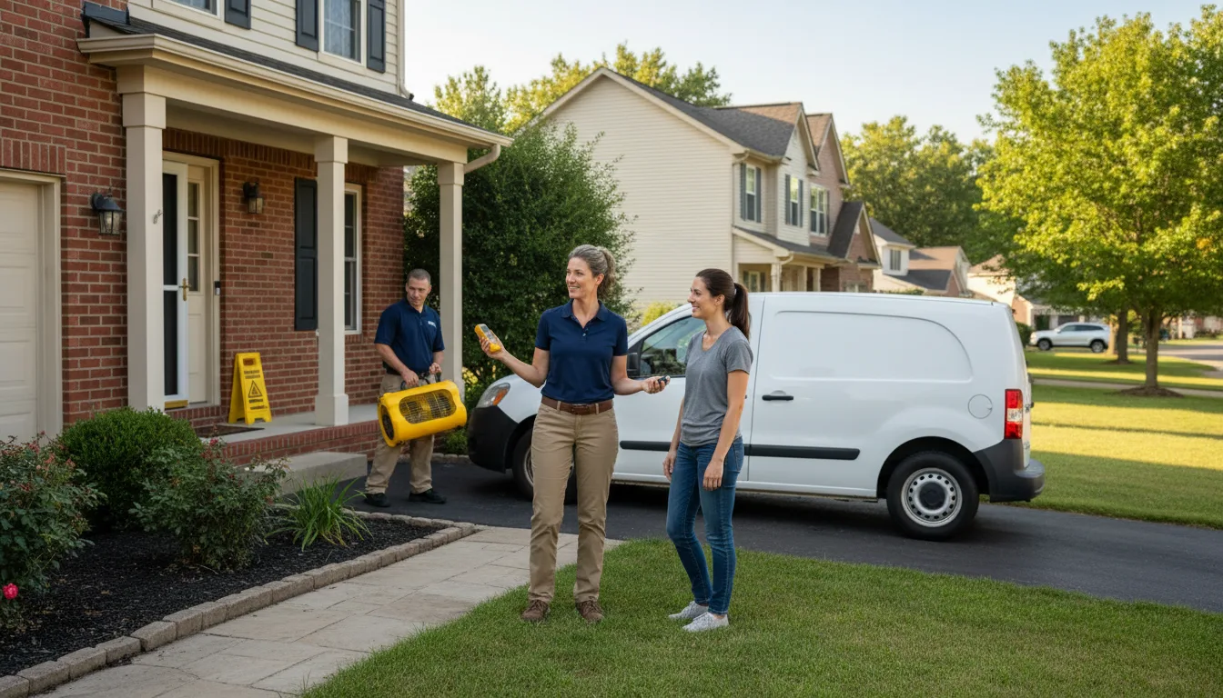 Residential water damage restoration in Shannon, IL